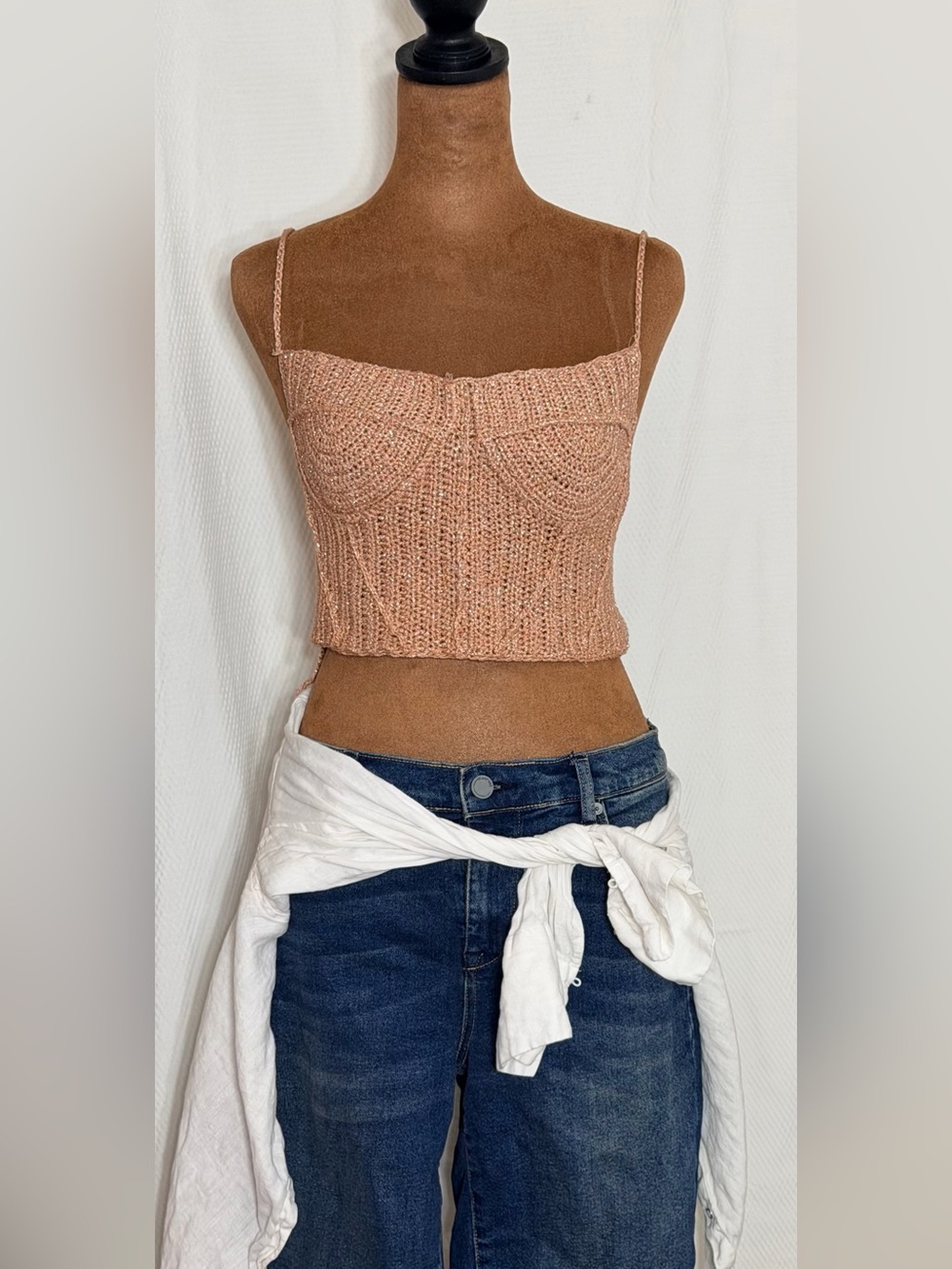 Windsor Peach Knit Cropped Cami